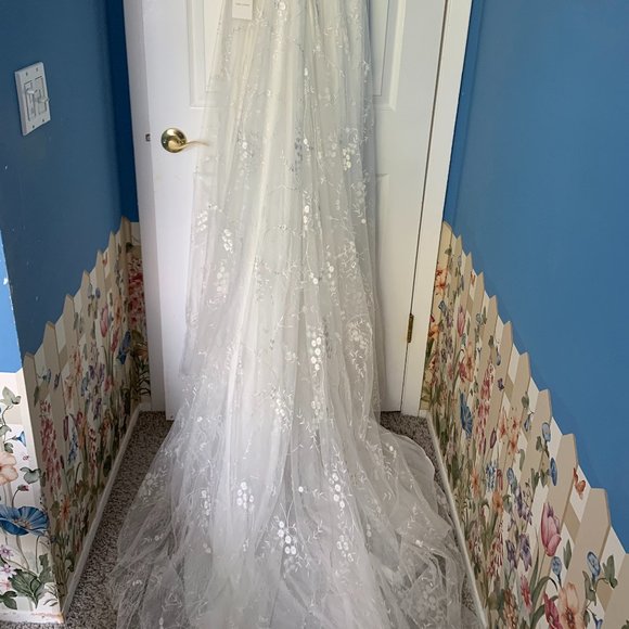 NWT Tara Lauren Carmen Wedding Bridal Dress with Embroidered Tulle - Picture 6 of 15